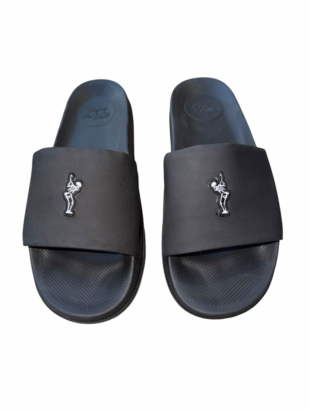 True Vacay Black Dead Golfer Logo Slide Sandals - Men Size 14